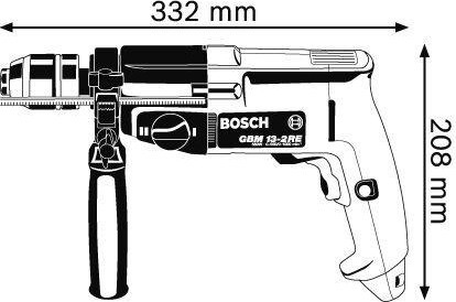 Дрель безударная сетевая BOSCH GBM 13-2 RE двухскоростная 06011B2000