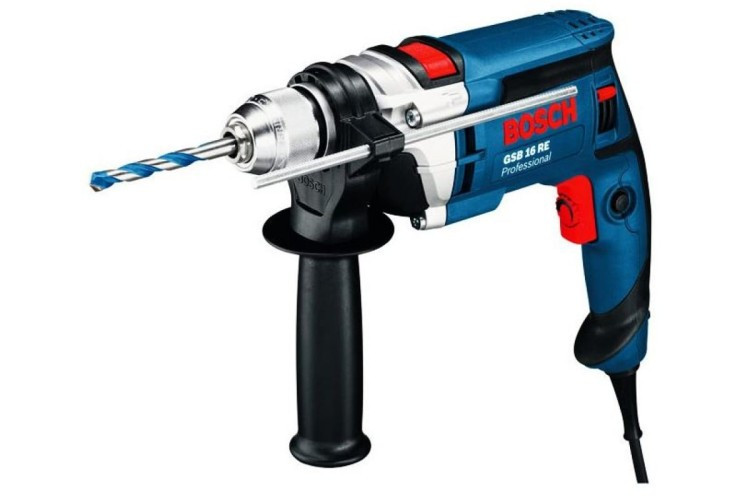 Дрель ударная сетевая BOSCH GSB 16 RE (ЗВП) односкоростная 0601148608