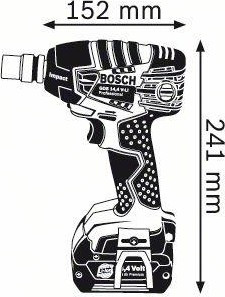 Гайковерт аккумуляторный BOSCH GDS 14,4 V-LI ударный 06019A1T06 2 х 4,0 Ач