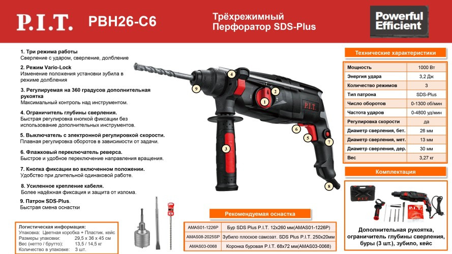 Перфоратор P.I.T. PBH26-C6
