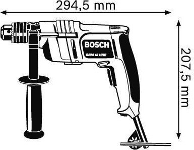 Дрель безударная сетевая BOSCH GBM 13 HRE односкоростная 0601049603
