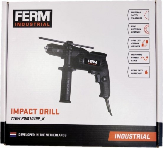 Дрель ударная сетевая FERM PDM1049P_K