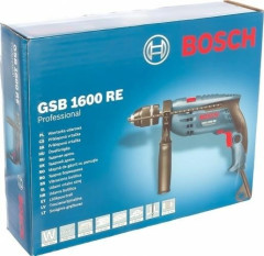 Дрель ударная сетевая BOSCH GSB 1600 RE (БЗП) односкоростная 0601218121