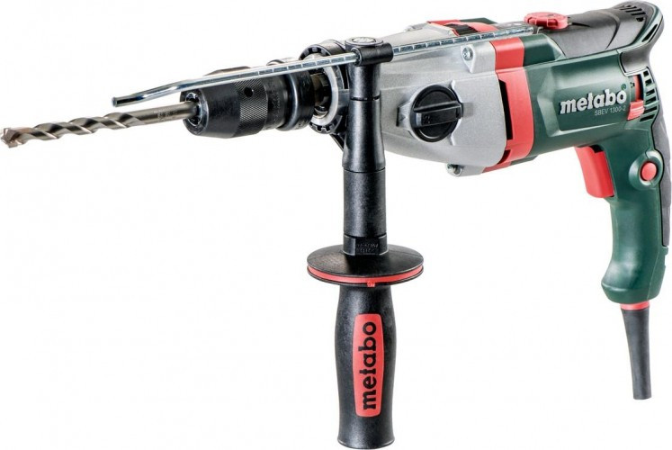 Дрель ударная сетевая METABO SBEV 1300 - 2 (БЗП) двухскоростная 600785500 кейс, патрон Futuro Top