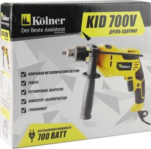 Дрель ударная сетевая Kolner KID 700V кн700в