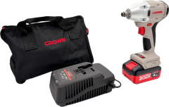Гайковерт аккумуляторный Crown CT22046HX-4S TB ударный 20в, 350нм, 1/2", 1*4.0ач, сумка