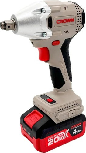 Гайковерт аккумуляторный Crown CT22046HX-4S TB ударный 20в, 350нм, 1/2", 1*4.0ач, сумка