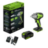 Гайковерт аккумуляторный GREENWORKS GD24IW400 ударный, 24V, АКБ 5Ач и ЗУ 3802907CUG