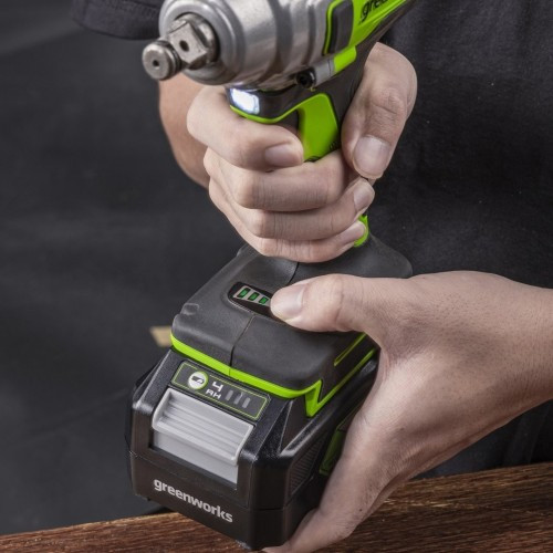 Гайковерт аккумуляторный GREENWORKS GD24IW400 ударный, 24V, АКБ 5Ач и ЗУ 3802907CUG