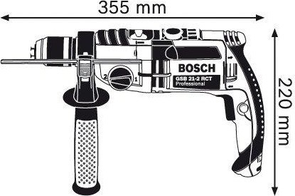 Дрель ударная сетевая BOSCH GSB 21-2 RCT двухскоростная 060119C700 Кейс