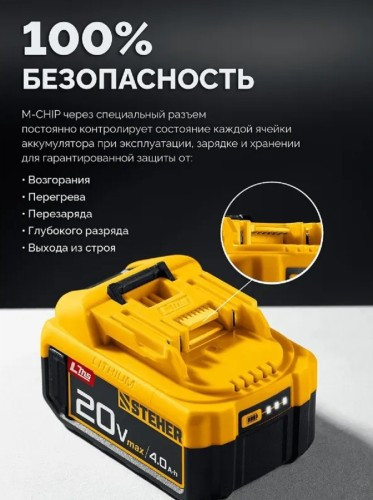 Гайковерт аккумуляторный Steher CWB-500-41 20 В, 1 АКБ, сумка
