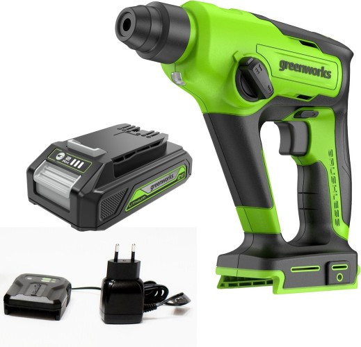 Перфоратор аккумуляторный GREENWORKS GD24SDS1K2 бесщеточный 3803107UA